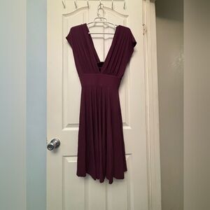 White House Black Market Red Plunge Neck Sleeveless Sundress